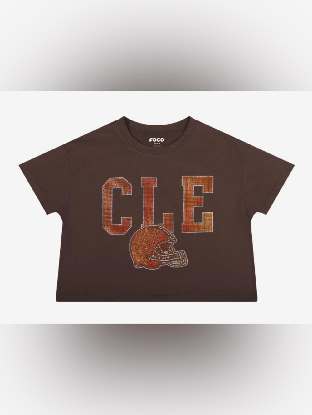 NWT Cleveland Browns FOCO Rhinestone Crop Top- Small